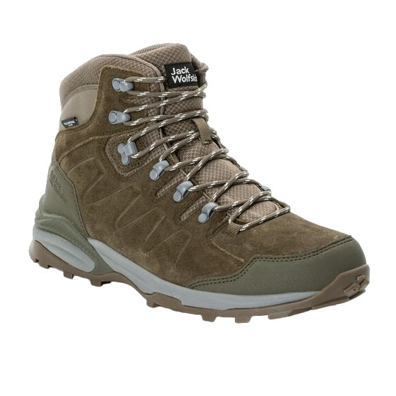 Bocanci Trekking Barbati Jack Wolfskin Refugio Texapore Mid-Maro/Kaki